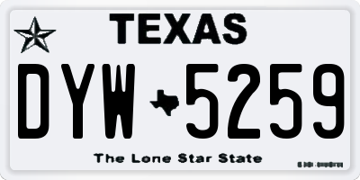 TX license plate DYW5259