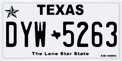 TX license plate DYW5263
