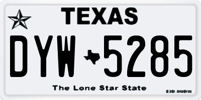 TX license plate DYW5285