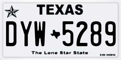 TX license plate DYW5289