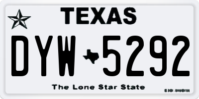 TX license plate DYW5292