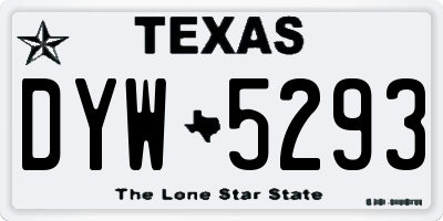 TX license plate DYW5293