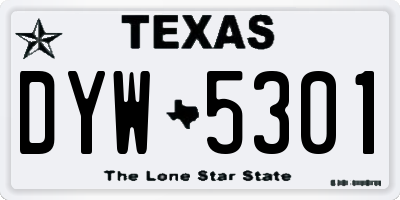 TX license plate DYW5301