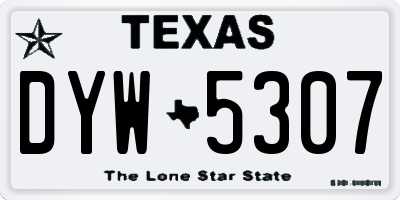TX license plate DYW5307