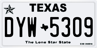 TX license plate DYW5309