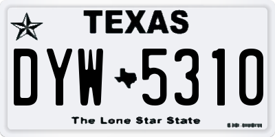 TX license plate DYW5310