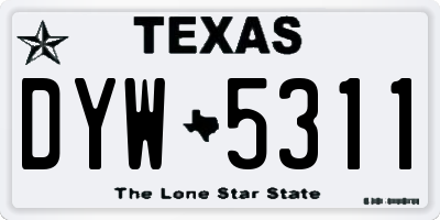TX license plate DYW5311