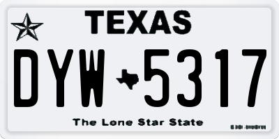 TX license plate DYW5317