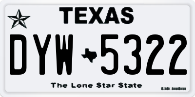 TX license plate DYW5322
