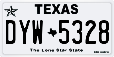 TX license plate DYW5328