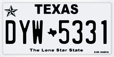 TX license plate DYW5331
