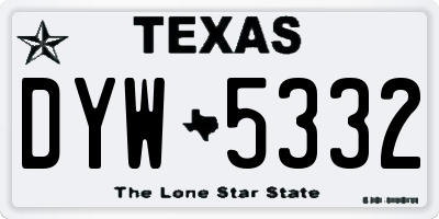 TX license plate DYW5332