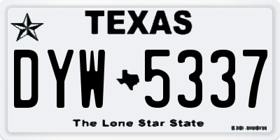 TX license plate DYW5337