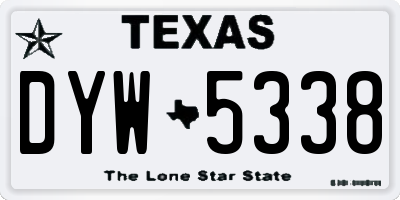 TX license plate DYW5338