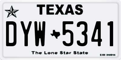 TX license plate DYW5341