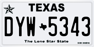 TX license plate DYW5343