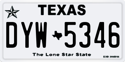 TX license plate DYW5346