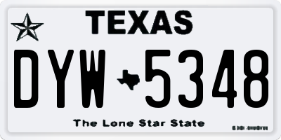 TX license plate DYW5348