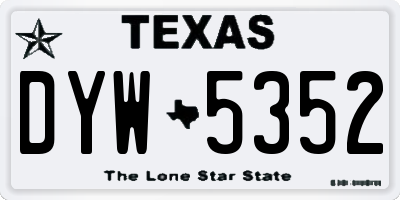 TX license plate DYW5352