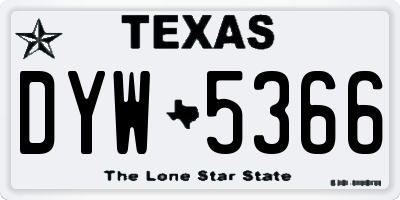 TX license plate DYW5366