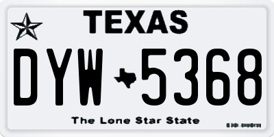 TX license plate DYW5368