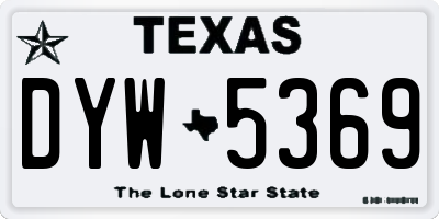 TX license plate DYW5369