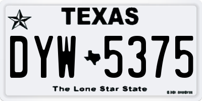 TX license plate DYW5375
