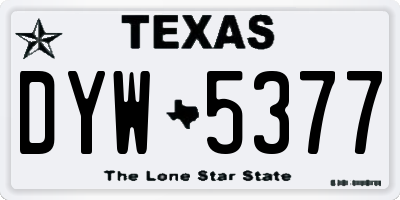TX license plate DYW5377