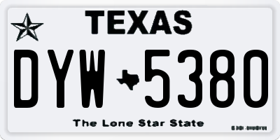 TX license plate DYW5380
