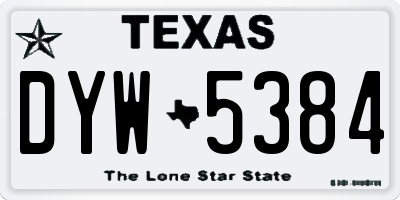 TX license plate DYW5384