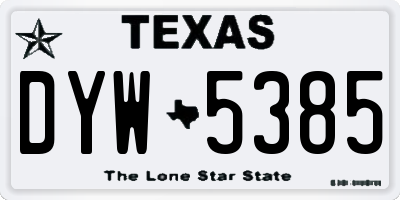 TX license plate DYW5385