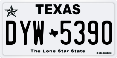 TX license plate DYW5390