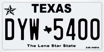 TX license plate DYW5400