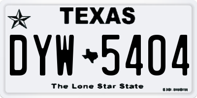 TX license plate DYW5404