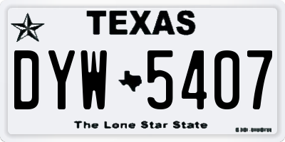 TX license plate DYW5407