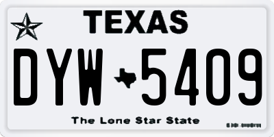 TX license plate DYW5409