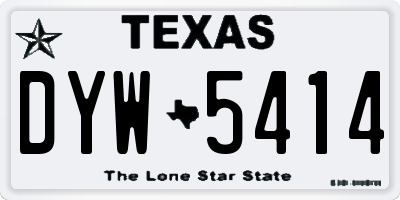 TX license plate DYW5414