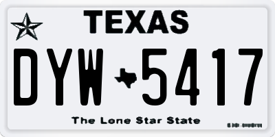 TX license plate DYW5417