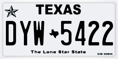 TX license plate DYW5422