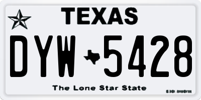 TX license plate DYW5428