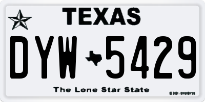 TX license plate DYW5429