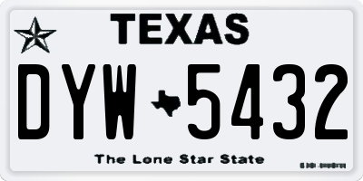 TX license plate DYW5432