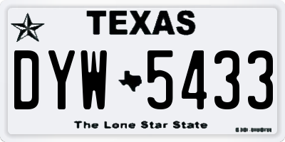 TX license plate DYW5433
