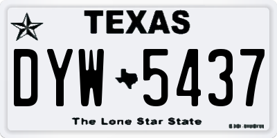 TX license plate DYW5437
