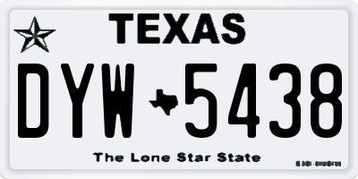 TX license plate DYW5438