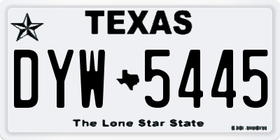 TX license plate DYW5445