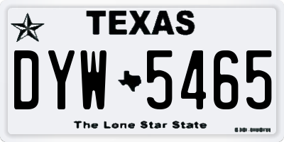 TX license plate DYW5465