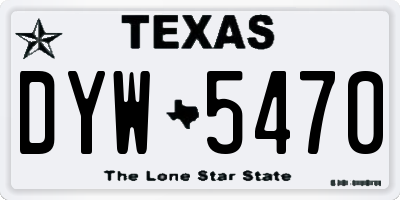 TX license plate DYW5470