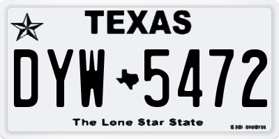 TX license plate DYW5472