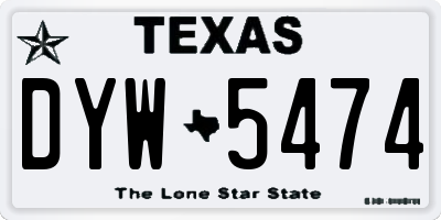 TX license plate DYW5474